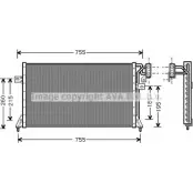 Радиатор кондиционера AVA QUALITY COOLING 18QE 1 IGBS3P Chrysler Voyager 3 (GS) 1995 – 2000 CR5018