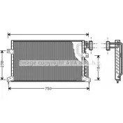 Радиатор кондиционера AVA QUALITY COOLING YMELGB Chrysler Voyager 3 (GS) 1995 – 2000 CR5020 FAN MYFY