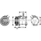 Компрессор кондиционера AVA QUALITY COOLING 4045385164462 Chrysler Voyager 4 (RG, RS) Минивэн EDT9 XS CRK108