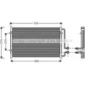 Радиатор кондиционера AVA QUALITY COOLING CT5025 2019961 U80P4I6 FD7 F1B