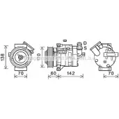 Компрессор кондиционера AVA QUALITY COOLING VSBP 1KB Chevrolet Cruze 1 (J305) Хэтчбек 1.8 141 л.с. 2011 – 2025 4045385198795 CTK052