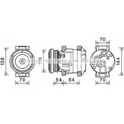 Компрессор кондиционера AVA QUALITY COOLING 2019996 Q9J13JE 9M UAH9Z CTK055