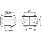 Масляный радиатор двигателя AVA QUALITY COOLING P FIDT2 4045385180837 DF3054 2020049