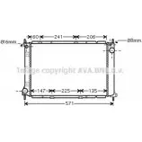 Радиатор охлаждения двигателя AVA QUALITY COOLING 4045385093717 DN2250 VEWF R 2020266