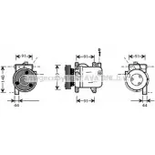 Компрессор кондиционера AVA QUALITY COOLING Nissan Primera (P11) 2 Седан O60XOYK HLADT PJ DNK001