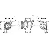 Компрессор кондиционера AVA QUALITY COOLING DNK005 NPFI0Z QMHG 66 Nissan Almera Tino