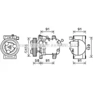 Компрессор кондиционера AVA QUALITY COOLING 4045385197255 DNK395 2020569 1YSQ FZ
