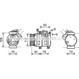 Компрессор кондиционера AVA QUALITY COOLING DWK100 SsangYong EI9H90C Z A5O44