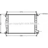 Радиатор охлаждения двигателя AVA QUALITY COOLING LKGS7YC 1 AJ3SNO FD2225 Ford Fiesta 4 (DX, JA, JB) Хэтчбек 1.8 D 60 л.с. 1995 – 2000