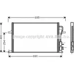 Радиатор кондиционера AVA QUALITY COOLING FD5259 4045385010493 F A258DH Ford Mondeo 2 (GD, BNP) Универсал 2.5 24V SEA 170 л.с. 1999 – 2000