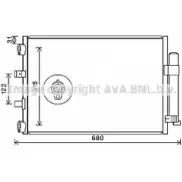 Радиатор кондиционера AVA QUALITY COOLING KWO VN 4045385209620 FD5487D Ford Focus 3 (CB8) Седан 1.0 EcoBoost 125 л.с. 2012 – 2024