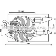 Вентилятор радиатора AVA QUALITY COOLING Ford Mondeo 3 (GE, B5Y) Хэтчбек 2.0 16V TDDi / TDCi 115 л.с. 2000 – 2007 4045385173921 6G32Y G FD7555