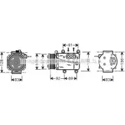 Компрессор кондиционера AVA QUALITY COOLING 4045385055548 349LUT C FDK171 Ford Transit 7 (FM) Грузовик 2.3 16V LPG RWD 145 л.с. 2006 – 2014