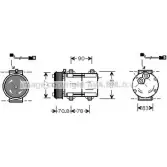 Компрессор кондиционера AVA QUALITY COOLING FDK281 Ford Escort 7 (FA, GAL, ABL) Хэтчбек 1.8 Zetec 16V 105 л.с. 1995 – 1995 IWBPJB Q GQP3P6P