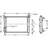 Радиатор охлаждения двигателя AVA QUALITY COOLING DTHTKG0 Fiat Strada (178) 1 Пикап 1.7 TD 69 л.с. 1999 – 2006 SKQ BLB FT2232