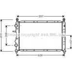 Радиатор охлаждения двигателя AVA QUALITY COOLING DRKIZ HJP U8 2021780 FT2322