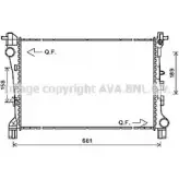 Радиатор охлаждения двигателя AVA QUALITY COOLING 2 ZU88O 4045385194346 FT2420 2021808