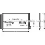 Радиатор кондиционера AVA QUALITY COOLING FT5289D Fiat Punto (188) 2 1999 – 2010 GO4Y Y 4045385205417