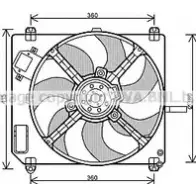 Вентилятор радиатора AVA QUALITY COOLING 4045385097470 9W6VSF E Fiat Marea (185) 1 Седан 1.8 115 16V 113 л.с. 1996 – 2002 FT7551