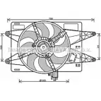 Вентилятор радиатора двигателя AVA QUALITY COOLING FT7558 4F3B5 59 JQECZ Fiat Doblo