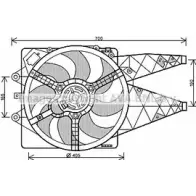 Вентилятор радиатора AVA QUALITY COOLING 4045385164080 FT7567 Fiat Bravo (198) 2 Хэтчбек 1.4 LPG 90 л.с. 2008 – 2014 YWN B1J