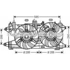 Вентилятор радиатора AVA QUALITY COOLING FW 816N FT7569 Fiat Doblo (119, 223) 1 Минивэн 1.9 D Multijet 120 л.с. 2005 – 2025 4045385165223