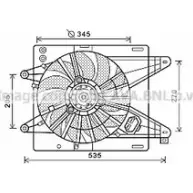 Вентилятор радиатора двигателя AVA QUALITY COOLING VZC1U8X 0SCM G 2022046 FT7575