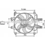 Вентилятор радиатора двигателя AVA QUALITY COOLING NJ8LP8 3 FT7576 DBBI9D7 Fiat Multipla (186) 1 Минивэн 1.9 JTD (186AxE1A) 120 л.с. 2002 – 2010