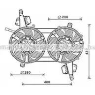 Вентилятор радиатора двигателя AVA QUALITY COOLING FT7581 Fiat Bravo (182) 1 Хэтчбек 1.9 TD 100 S (182.AF) 100 л.с. 1996 – 2001 QXRMPU3 NI 710