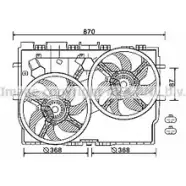 Вентилятор радиатора AVA QUALITY COOLING TQ D9H6 4045385177417 FT7583 Fiat Ducato (290) 4 Фургон 140 Multijet 2,3 D 140 л.с. 2019 – 2024