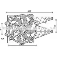 Вентилятор радиатора AVA QUALITY COOLING 4045385186426 Fiat Doblo (263) 2 2010 – 2020 FT7595 6 VTTX2