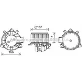 Моторчик вентилятора печки AVA QUALITY COOLING Fiat Stilo (192) 1 Хэтчбек 1.6 16V (192xB1A) 103 л.с. 2001 – 2006 S3 YYD 4045385195190 FT8429