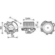 Моторчик вентилятора печки AVA QUALITY COOLING Fiat Stilo (192) 1 Хэтчбек 1.6 16V (192xB1A) 103 л.с. 2001 – 2006 FT8440 EC X68D 4045385195701