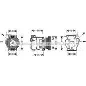 Компрессор кондиционера AVA QUALITY COOLING Fiat Palio (178) 1 Хэтчбек 1.2 60 л.с. 1997 – 2002 06S P3F FTK035 4045385036257