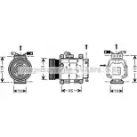 Компрессор кондиционера AVA QUALITY COOLING E0MR QOP 4045385036295 Fiat Marea (185) 1 Седан 1.6 100 16V Bipower 103 л.с. 1999 – 2002 FTK048