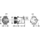 Компрессор кондиционера AVA QUALITY COOLING BDGW 1V Fiat Marea (185) 1 Седан 1.6 103 л.с. 2000 – 2002 VCCYU FTK334