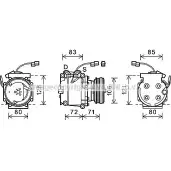 Компрессор кондиционера AVA QUALITY COOLING 07 RD1 4045385177752 Honda Civic 6 (EJ, EK) Хэтчбек 1.6 i (EK1) 114 л.с. 1995 – 2001 HDAK246