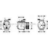 Компрессор кондиционера AVA QUALITY COOLING G W8A6 5JYHS74 HDK168 2022614