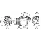 Компрессор кондиционера AVA QUALITY COOLING HDK278 Honda Civic 8 (FN, FK) Хэтчбек 2.0 Type R (FN2) 201 л.с. 2006 – 2025 I BK99 4045385191734