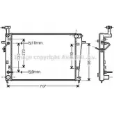 Радиатор охлаждения двигателя AVA QUALITY COOLING ODE 7VWI 4045385106073 2022764 HY2211