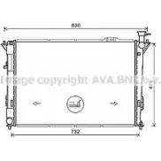 Радиатор охлаждения двигателя AVA QUALITY COOLING R458U Z HY2435 4045385204373 2022810