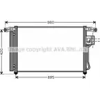 Радиатор кондиционера AVA QUALITY COOLING WLIE 3KX 4045385206896 Hyundai Santa Fe (CM) 2 Кроссовер 2.2 CRDi 4x4 155 л.с. 2006 – 2009 HY5175D