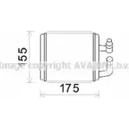 Радиатор печки, теплообменник AVA QUALITY COOLING H S05L 2022945 4045385169412 HY6243