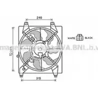Вентилятор радиатора AVA QUALITY COOLING 4045385168118 Y L4U1YU Hyundai Santa Fe (CM) 2 Кроссовер 2.7 V6 GLS 4x4 189 л.с. 2006 – 2009 HY7528
