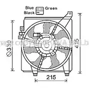 Вентилятор радиатора AVA QUALITY COOLING 4045385170128 URF3 X HY7534 Hyundai Getz (TB) 1 Хэтчбек 1.3 85 л.с. 2003 – 2005