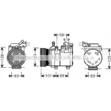 Компрессор кондиционера AVA QUALITY COOLING AYMW M9 2023142 HYK159 4045385072620