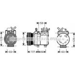 Компрессор кондиционера AVA QUALITY COOLING HYK166 Hyundai Matrix (FC) 1 Минивэн 1.5 CRDi 82 л.с. 2001 – 2010 G Y1LCN 4045385074273