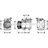 Компрессор кондиционера AVA QUALITY COOLING HYK219 4045385164493 2023156 UAB E7