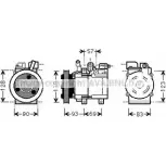 Компрессор кондиционера AVA QUALITY COOLING 4045385173778 HYK259 Hyundai H1 Starex (A1) 1 Минивэн 2.4 112 л.с. 1997 – 2004 FG TD0GS