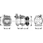 Компрессор кондиционера AVA QUALITY COOLING WFOV6OG Hyundai Accent (X3) 1 1994 – 1999 V5XIT E HYK263